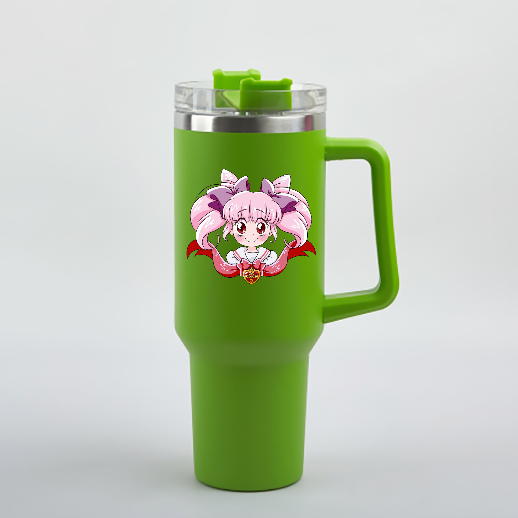 （画像用） 美少女戦士セーラームーン ちびうさ Sailor Moon Chibiusa Tsukino Usagi Small Lady Serenity 1200mL車用タンブラー - クリスタルステッカー（プラスチックストロー付き）